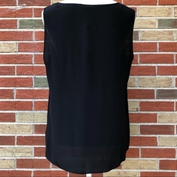 Talbots Ostrich Feather NWT Sequin Silk Black Sheer Sleeveless Blouse 👚 - Picture 5 of 12